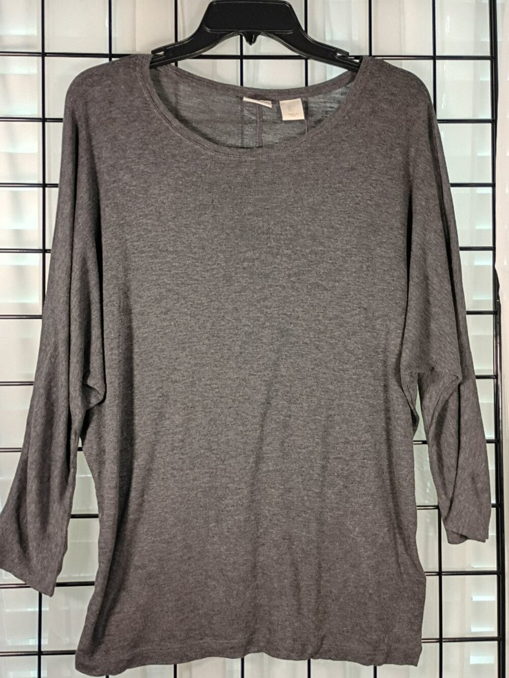 St. Tropez West Heather Gray Knit Blouse